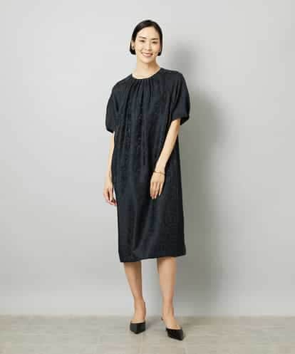 FMEHD03400 MICHEL KLEIN フラワージャカード コクーンワンピース