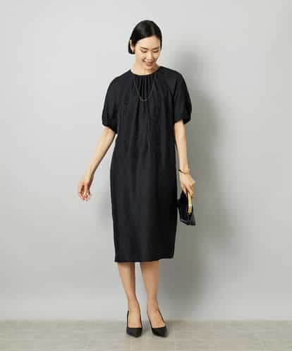 FMEHE03400 MICHEL KLEIN ニュアンスジャカード コクーンワンピース