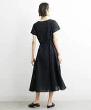FMEHS51360 MICHEL KLEIN(ミッシェルクラン) Vネックロングワンピース ブラック(94)
