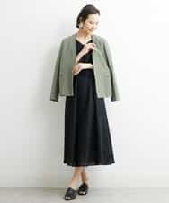 FMEHS51360 MICHEL KLEIN(ミッシェルクラン) Vネックロングワンピース ブラック(94)