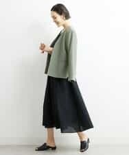 FMEHS51360 MICHEL KLEIN(ミッシェルクラン) Vネックロングワンピース ブラック(94)