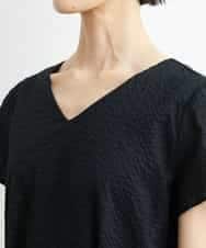 FMEHS51360 MICHEL KLEIN(ミッシェルクラン) Vネックロングワンピース ブラック(94)
