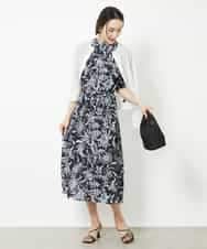 FMEHV50330 MICHEL KLEIN(ミッシェルクラン) ペイズリープリント3WAYワンピース ブラック系(94)