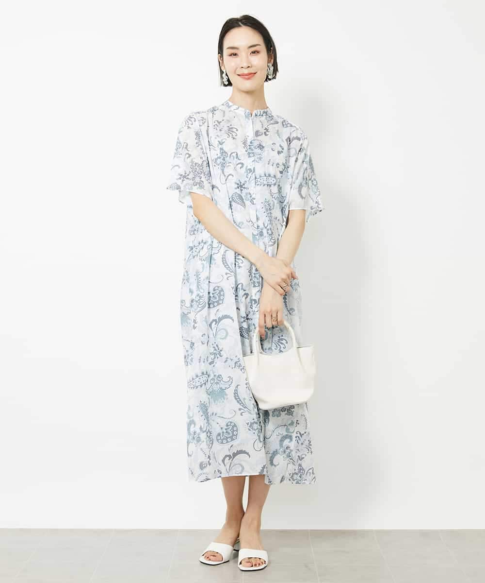 FMEHV50330 MICHEL KLEIN(ミッシェルクラン) ペイズリープリント3WAYワンピース ブラック系(94)