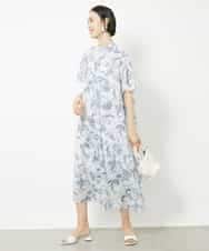 FMEHV50330 MICHEL KLEIN(ミッシェルクラン) ペイズリープリント3WAYワンピース ブラック系(94)