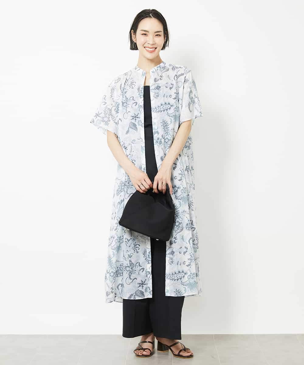 FMEHV50330 MICHEL KLEIN(ミッシェルクラン) ペイズリープリント3WAYワンピース ブラック系(94)