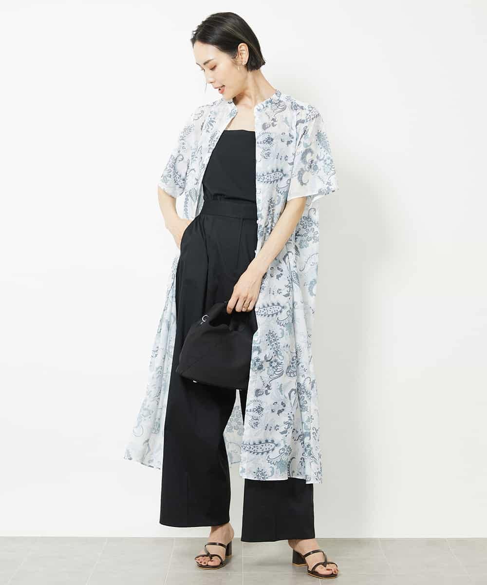 FMEHV50330 MICHEL KLEIN(ミッシェルクラン) ペイズリープリント3WAYワンピース ブラック系(94)