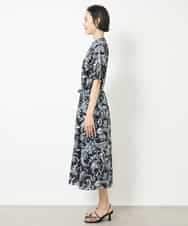 FMEHV50330 MICHEL KLEIN(ミッシェルクラン) ペイズリープリント3WAYワンピース ブラック系(94)