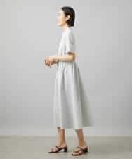 FMEID01370 MICHEL KLEIN(ミッシェルクラン) Vネックフレアワンピース ネイビー