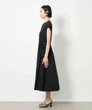 FMEJA02270 MICHEL KLEIN(ミッシェルクラン) キーネックギャザーワンピース ブラック