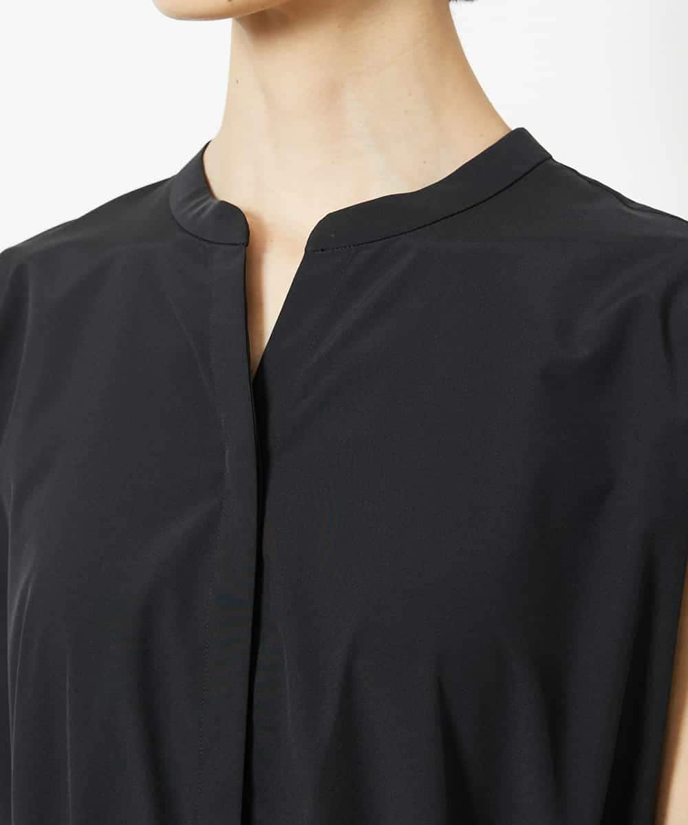 FMEJA02270 MICHEL KLEIN(ミッシェルクラン) キーネックギャザーワンピース ブラック