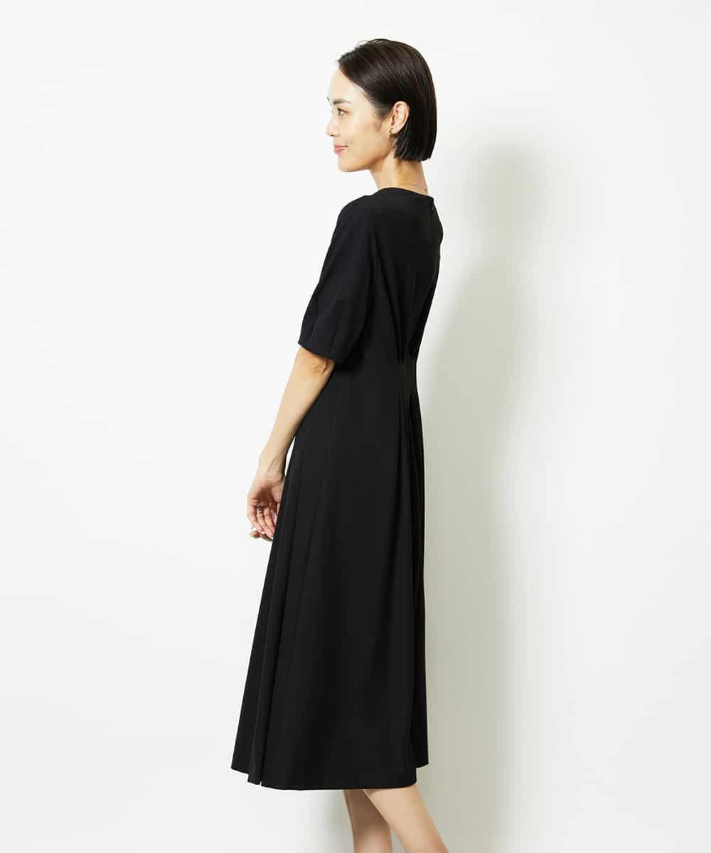 FMEJA04290 MICHEL KLEIN(ミッシェルクラン) ストレッチカットワンピース ブルー