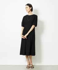 FMEJA04290 MICHEL KLEIN(ミッシェルクラン) ストレッチカットワンピース ブルー