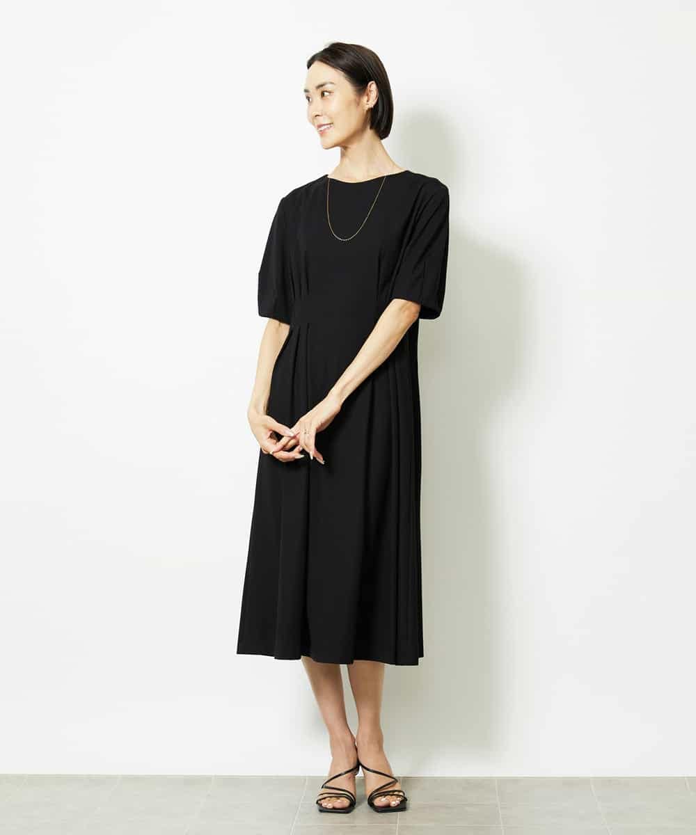 FMEJA04290 MICHEL KLEIN(ミッシェルクラン) ストレッチカットワンピース ブルー