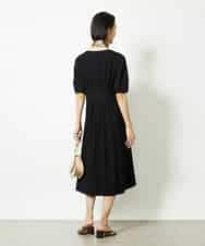 FMEJA04290 MICHEL KLEIN(ミッシェルクラン) ストレッチカットワンピース ブルー
