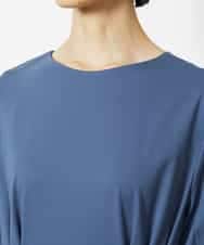 FMEJA04290 MICHEL KLEIN(ミッシェルクラン) ストレッチカットワンピース ブルー