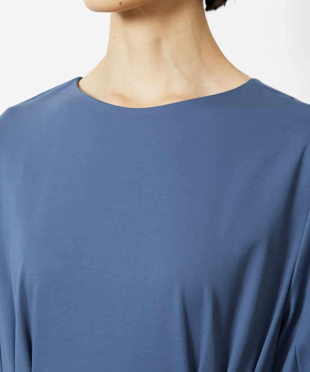 FMEJA04290 MICHEL KLEIN(ミッシェルクラン) ストレッチカットワンピース ブルー