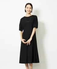 FMEJA04290 MICHEL KLEIN(ミッシェルクラン) ストレッチカットワンピース ブラック