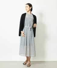 FMEJA10360 MICHEL KLEIN(ミッシェルクラン) ジオメトリック柄ワンピース ブラック
