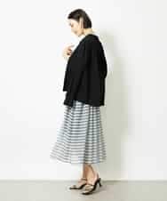 FMEJA10360 MICHEL KLEIN(ミッシェルクラン) ジオメトリック柄ワンピース ブラック