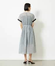 FMEJA10360 MICHEL KLEIN(ミッシェルクラン) ジオメトリック柄ワンピース ブラック