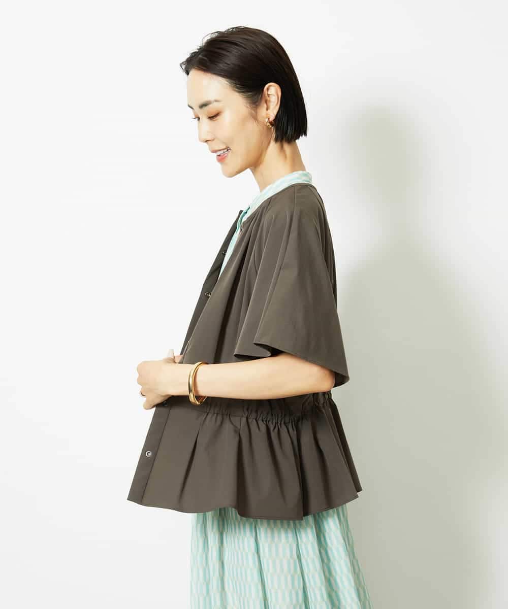 FMEJA10360 MICHEL KLEIN(ミッシェルクラン) ジオメトリック柄ワンピース ブラック