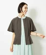 FMEJA10360 MICHEL KLEIN(ミッシェルクラン) ジオメトリック柄ワンピース ブラック