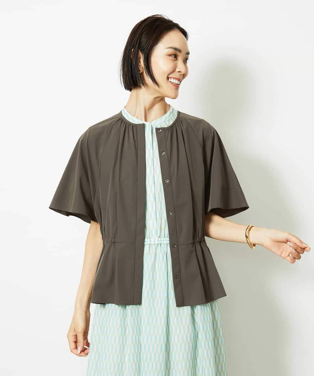 FMEJA10360 MICHEL KLEIN(ミッシェルクラン) ジオメトリック柄ワンピース ブラック