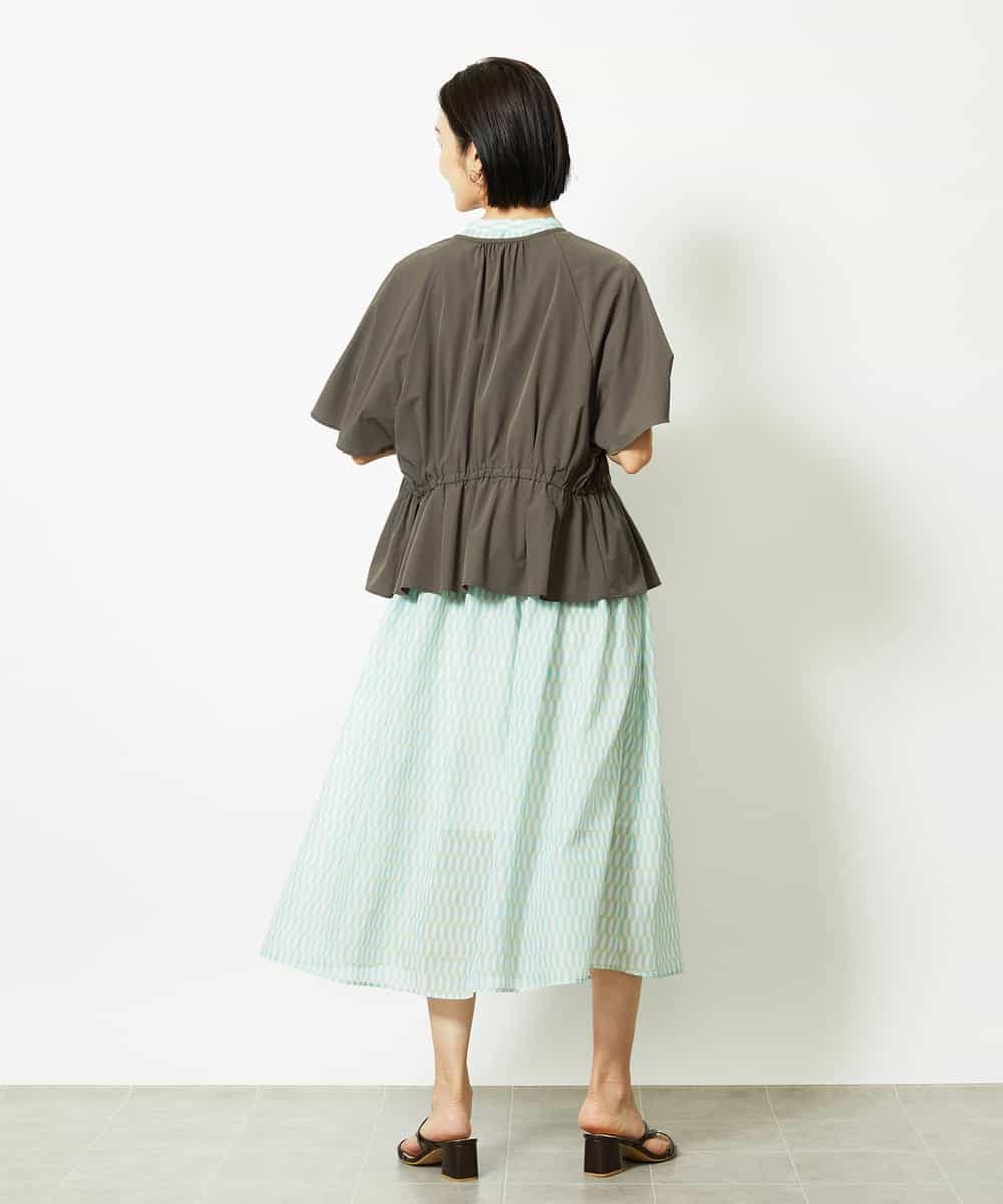 FMEJA10360 MICHEL KLEIN(ミッシェルクラン) ジオメトリック柄ワンピース ブラック