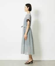 FMEJA10360 MICHEL KLEIN(ミッシェルクラン) ジオメトリック柄ワンピース ブラック