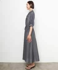 FMEJD02380 MICHEL KLEIN(ミッシェルクラン) デニムライクシャツワンピース ネイビー