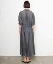 FMEJD02380 MICHEL KLEIN(ミッシェルクラン) デニムライクシャツワンピース ネイビー