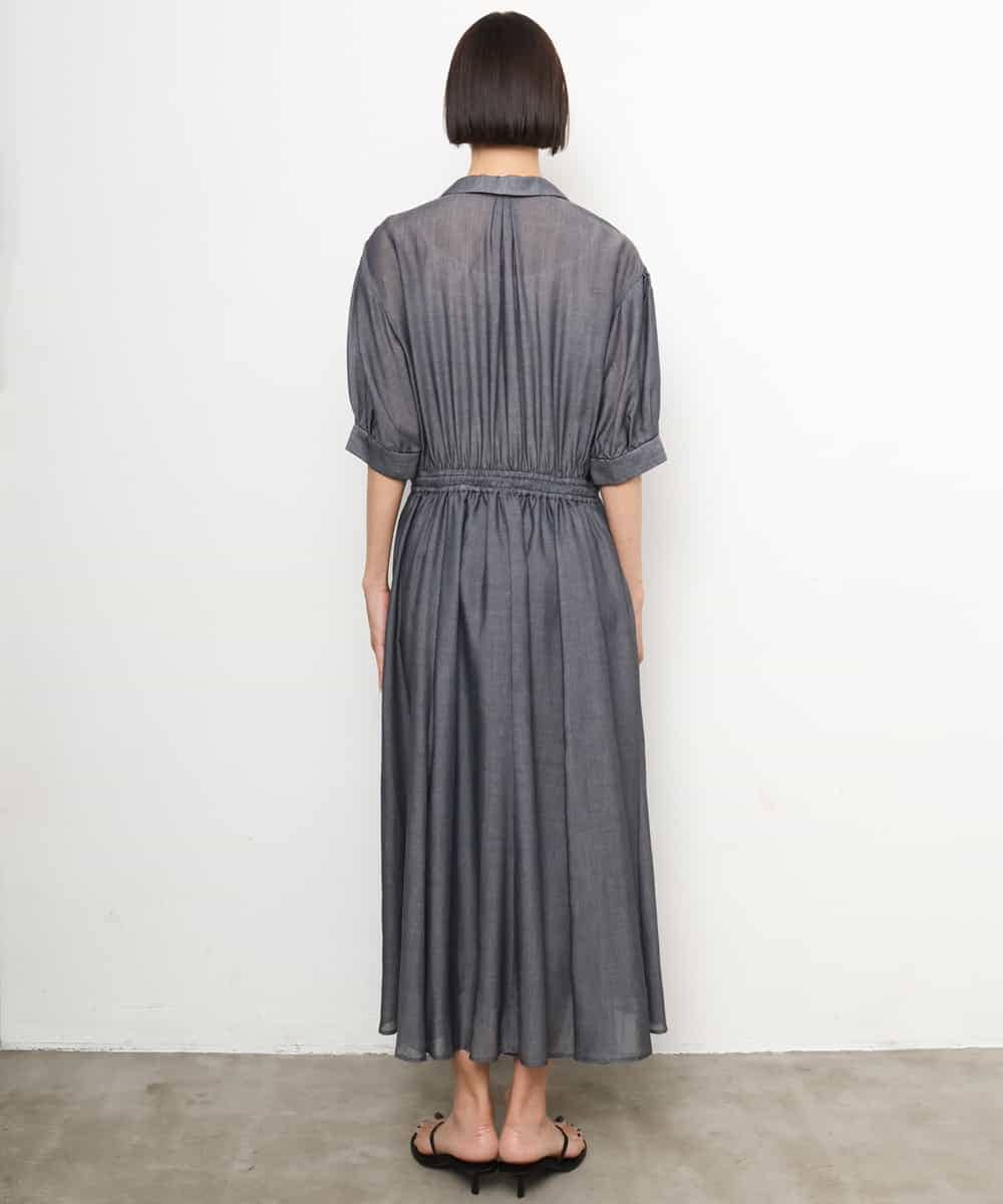 FMEJD02380 MICHEL KLEIN(ミッシェルクラン) デニムライクシャツワンピース ネイビー