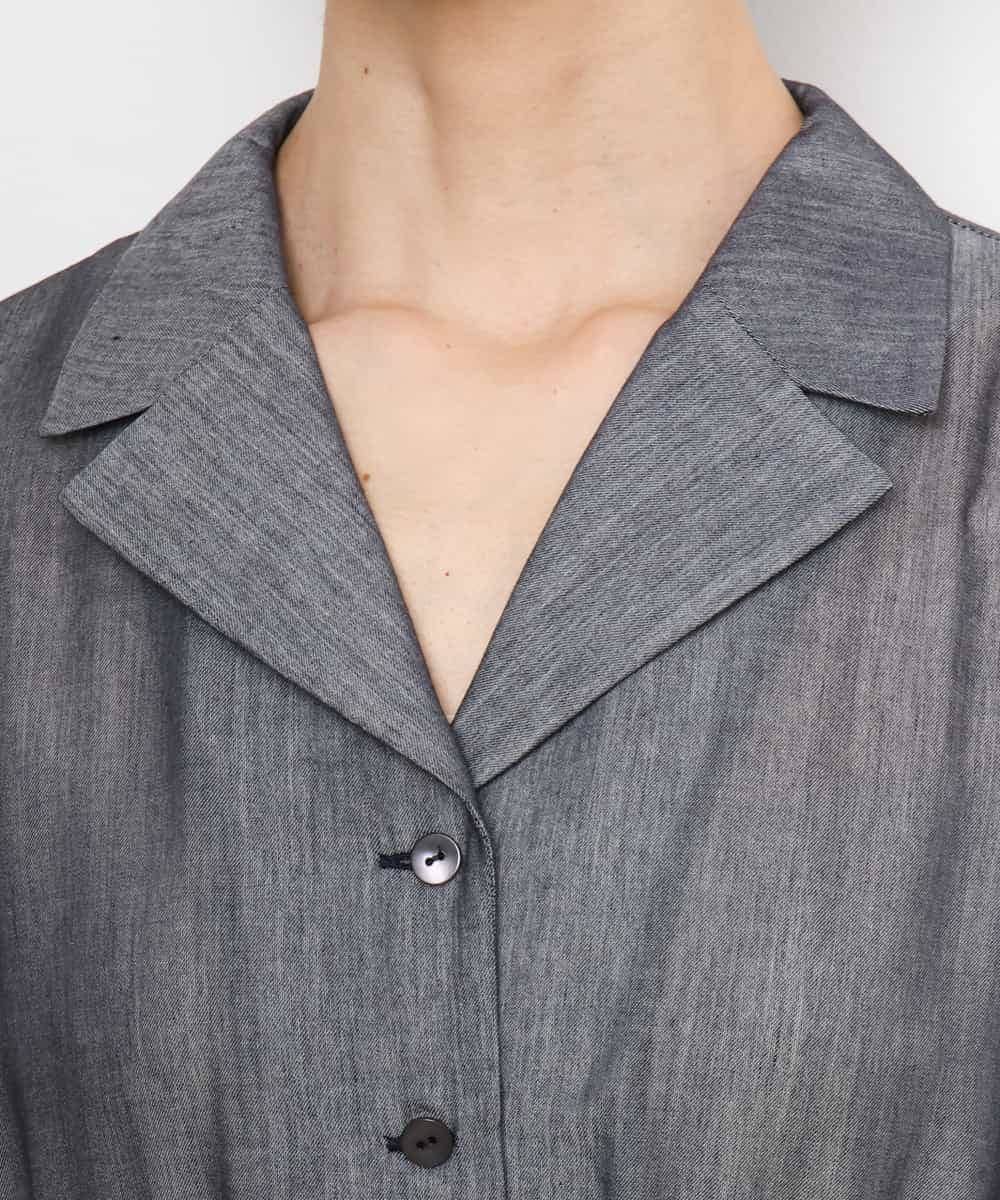 FMEJD02380 MICHEL KLEIN(ミッシェルクラン) デニムライクシャツワンピース ネイビー