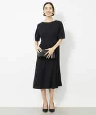 FMEJV04290 MICHEL KLEIN(ミッシェルクラン) ストレッチカットソーワンピース ダークグレー(93)