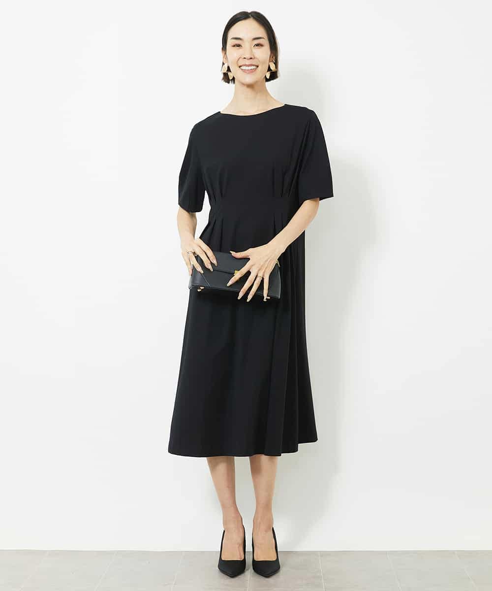 FMEJV04290 MICHEL KLEIN(ミッシェルクラン) ストレッチカットソーワンピース ダークグレー(93)