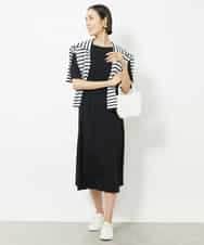 FMEJV04290 MICHEL KLEIN(ミッシェルクラン) ストレッチカットソーワンピース ダークグレー(93)