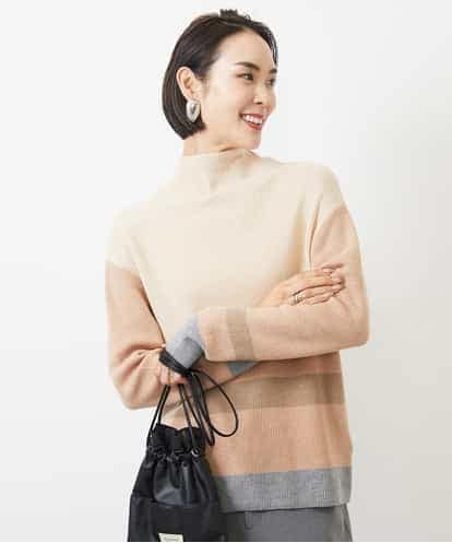 FMFAA03140 MICHEL KLEIN ボトルネックボーダーニット