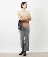 FMFAA03140 MICHEL KLEIN(ミッシェルクラン) ボトルネックボーダーニット グレー系