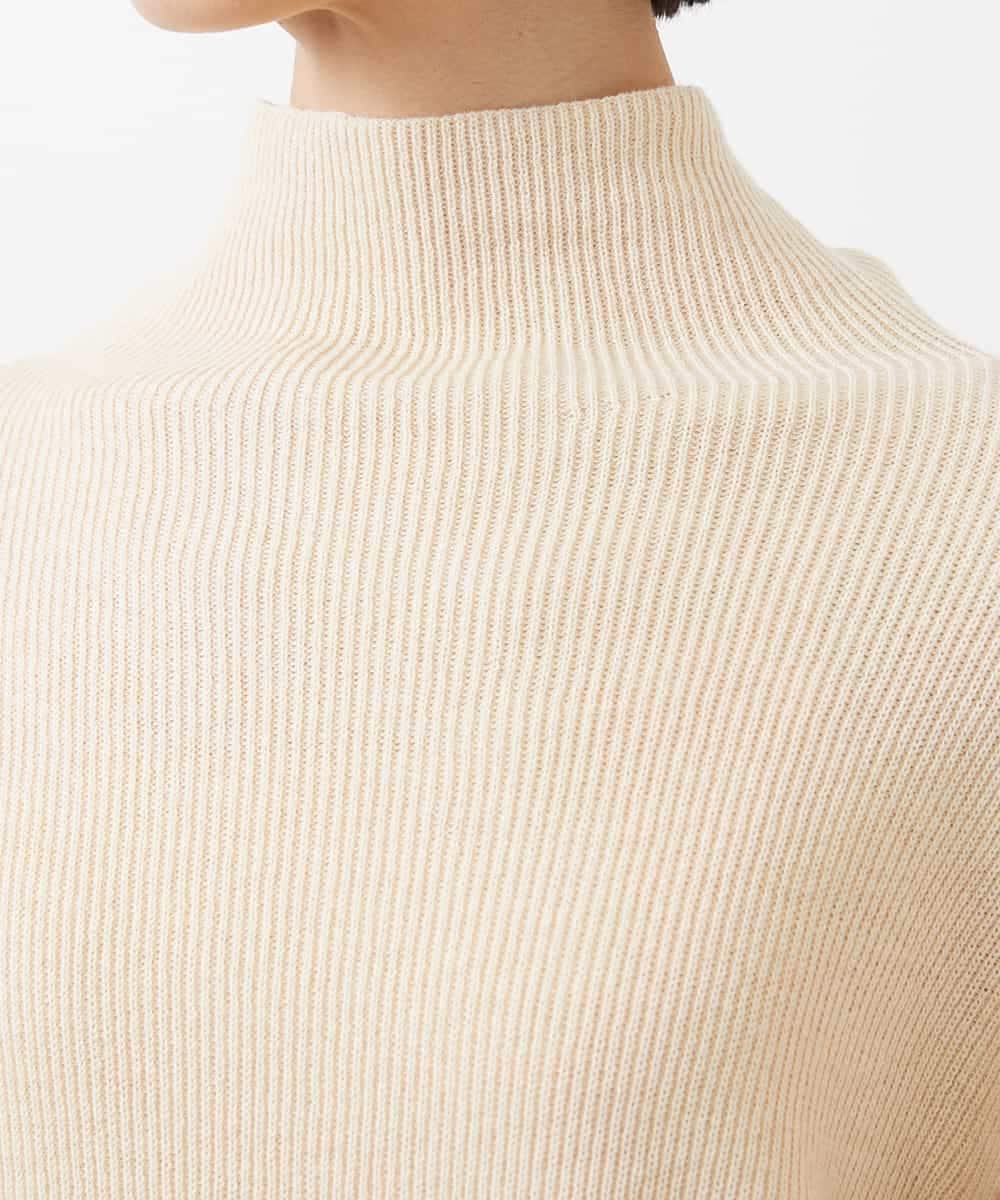 FMFAA03140 MICHEL KLEIN(ミッシェルクラン) ボトルネックボーダーニット グレー系