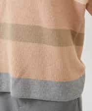 FMFAA03140 MICHEL KLEIN(ミッシェルクラン) ボトルネックボーダーニット グレー系
