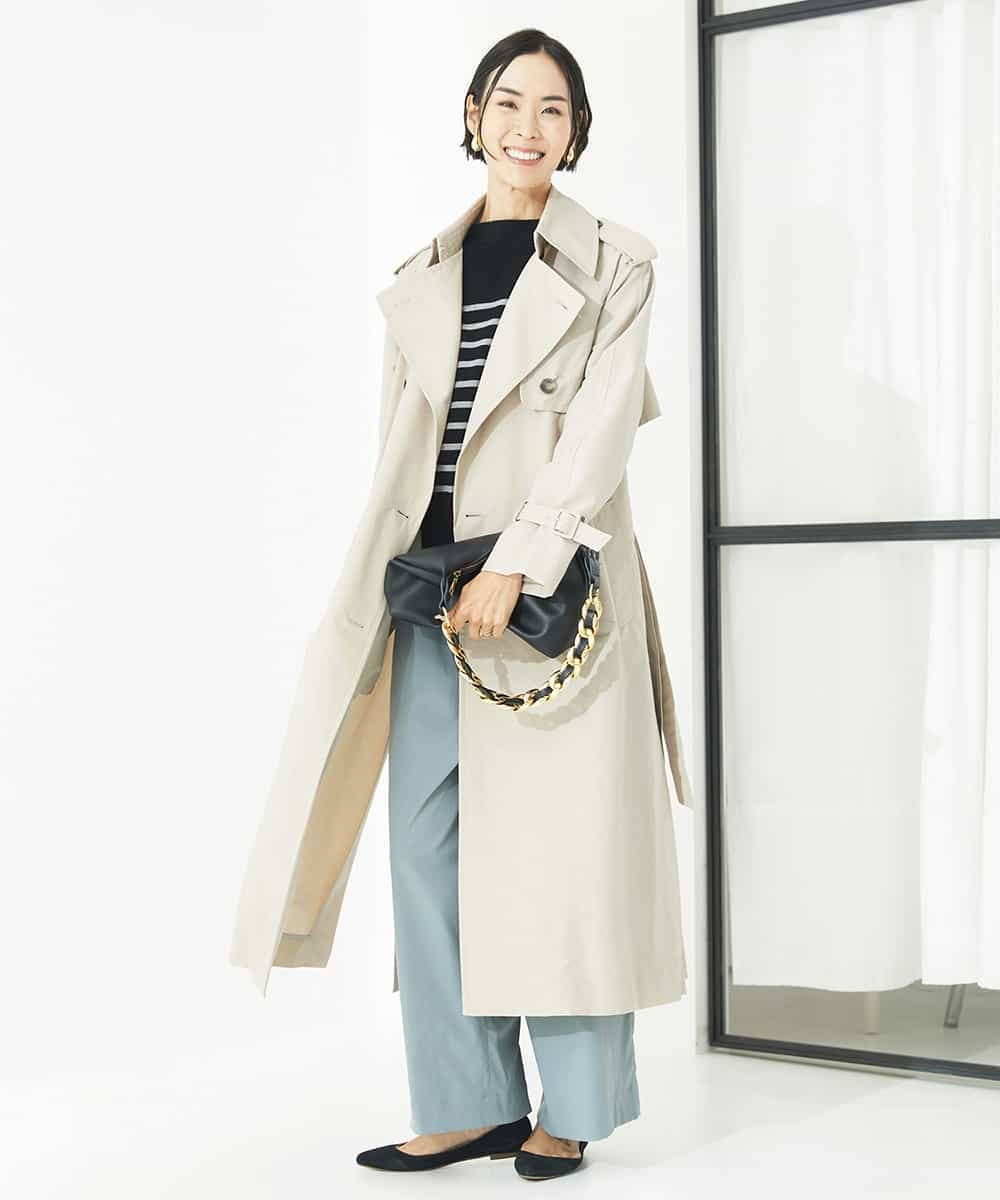 FMFAA15190 MICHEL KLEIN(ミッシェルクラン) ホールガーメント(R)ボトルネックニット ブラック×ベージュ