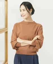 FMFAA15190 MICHEL KLEIN(ミッシェルクラン) ホールガーメント(R)ボトルネックニット ブラック×ベージュ
