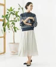 FMFAA15190 MICHEL KLEIN(ミッシェルクラン) ホールガーメント(R)ボトルネックニット ブラック×ベージュ