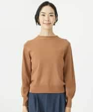 FMFAA15190 MICHEL KLEIN(ミッシェルクラン) ホールガーメント(R)ボトルネックニット ブラック×ベージュ