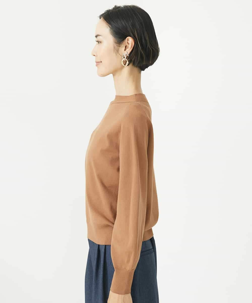 FMFAA15190 MICHEL KLEIN(ミッシェルクラン) ホールガーメント(R)ボトルネックニット ブラック×ベージュ