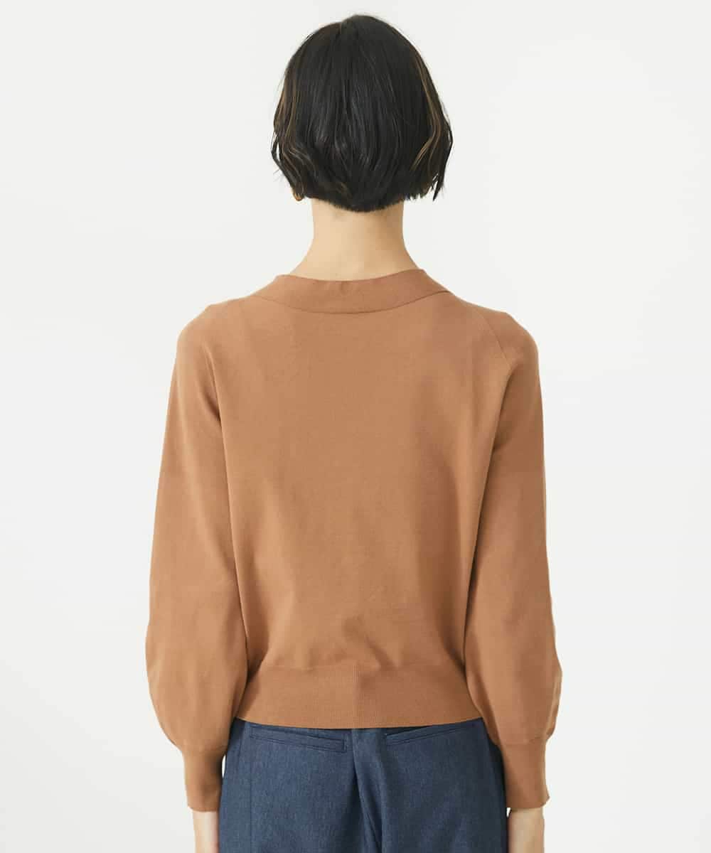 FMFAA15190 MICHEL KLEIN(ミッシェルクラン) ホールガーメント(R)ボトルネックニット ブラック×ベージュ