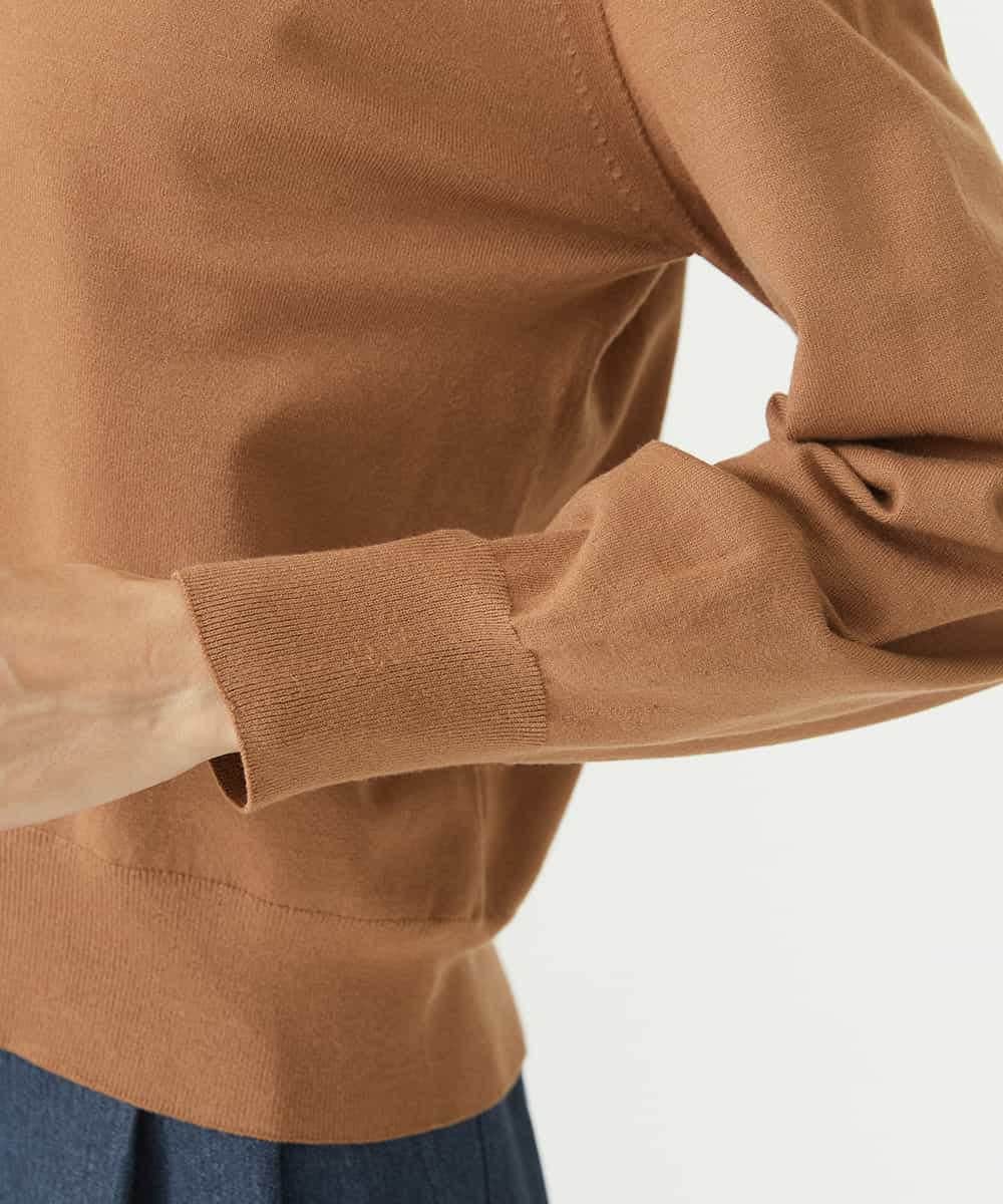 FMFAA15190 MICHEL KLEIN(ミッシェルクラン) ホールガーメント(R)ボトルネックニット ブラック×ベージュ