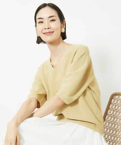 FMFAA23190 MICHEL KLEIN ホールガーメント(R)Vネックボリュームスリーブニット