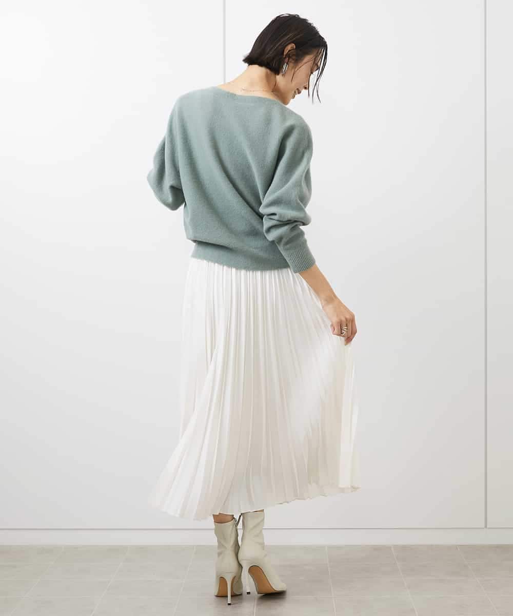 FMFAA40190 MICHEL KLEIN(ミッシェルクラン) [定番人気]ホールガーメント(R)ドルマンスリーブニット イエロー